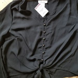 Forever 21 NWT black chiffon shirt size S